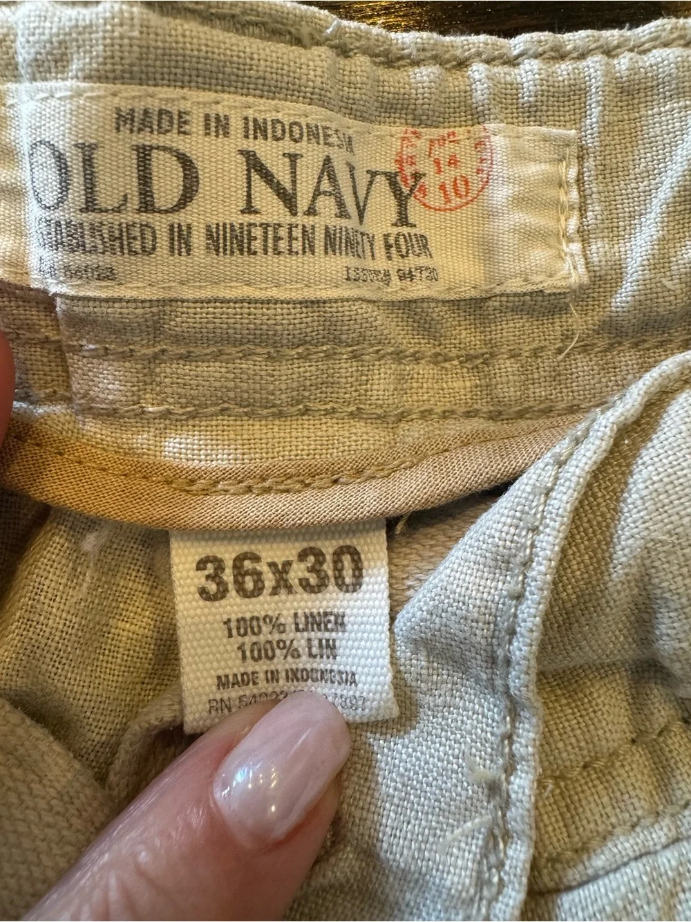 Old Navy Cream Linen Pants